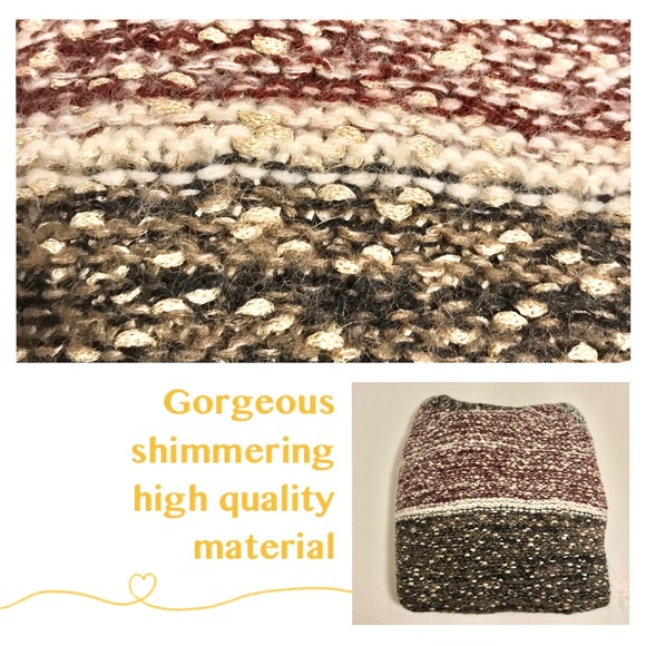 Metallic fold down knit sweater - Picture 6 of 8